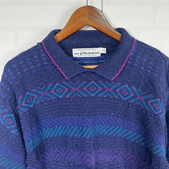 Vintage womens Knit Sweater Size Large - Picture 2 of 12